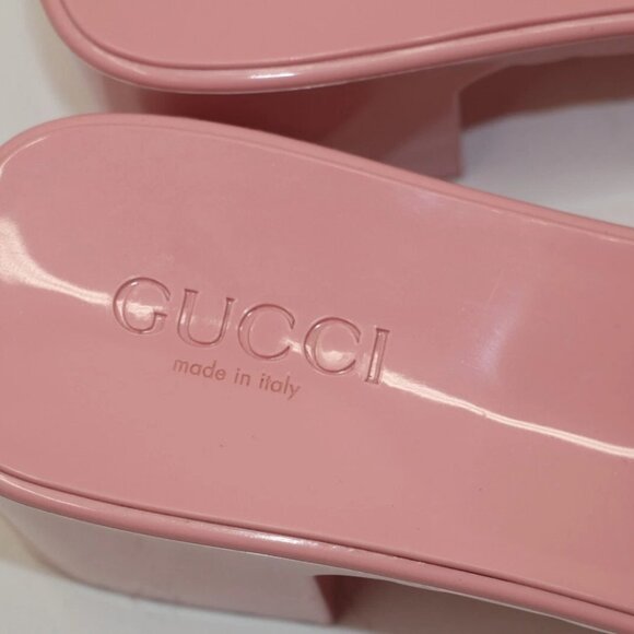 Gucci Rubber Platform Slide Sandals Wild Rose Women's EU 41 US 11 - Pink - Picture 9 of 16